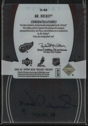 2006-07 Uper Deck Trilogy Autograph Gordie Howe "Mr Hockey" Auto 