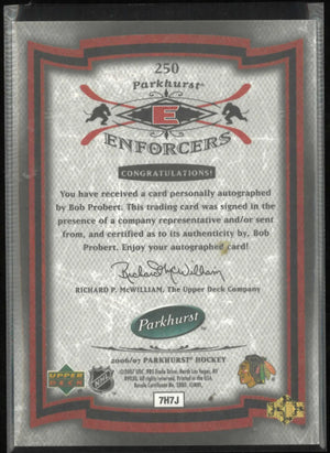 2006-07 Upper Deck Parkhurst Enforcers Autograph Bob Probert Auto 