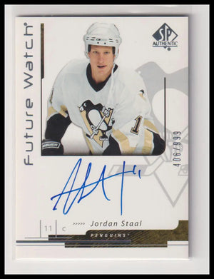 2006-07 Upper Deck SP Authentic Future Watch Rookie Autograph Jordan Staal Auto /999 RC 