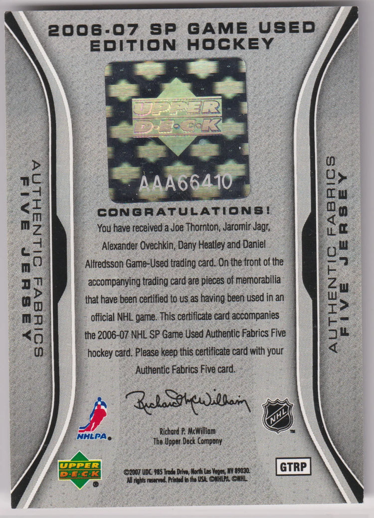 2006-07 Upper Deck SP Game Used Patch Multi-Players /9 