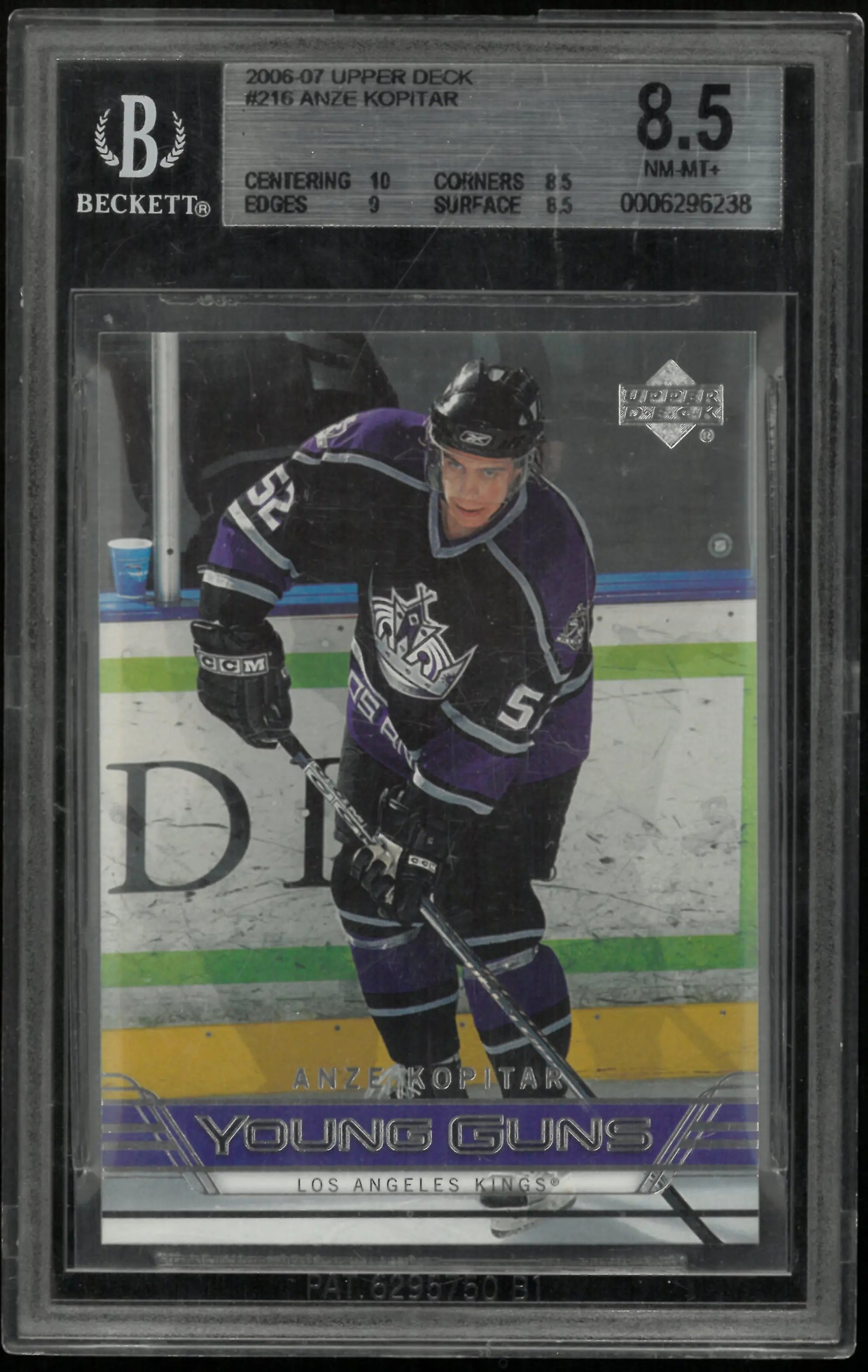 2006-07 Upper Deck Series 1 Anze Kopitar Young Guns RC BGS 8.5 