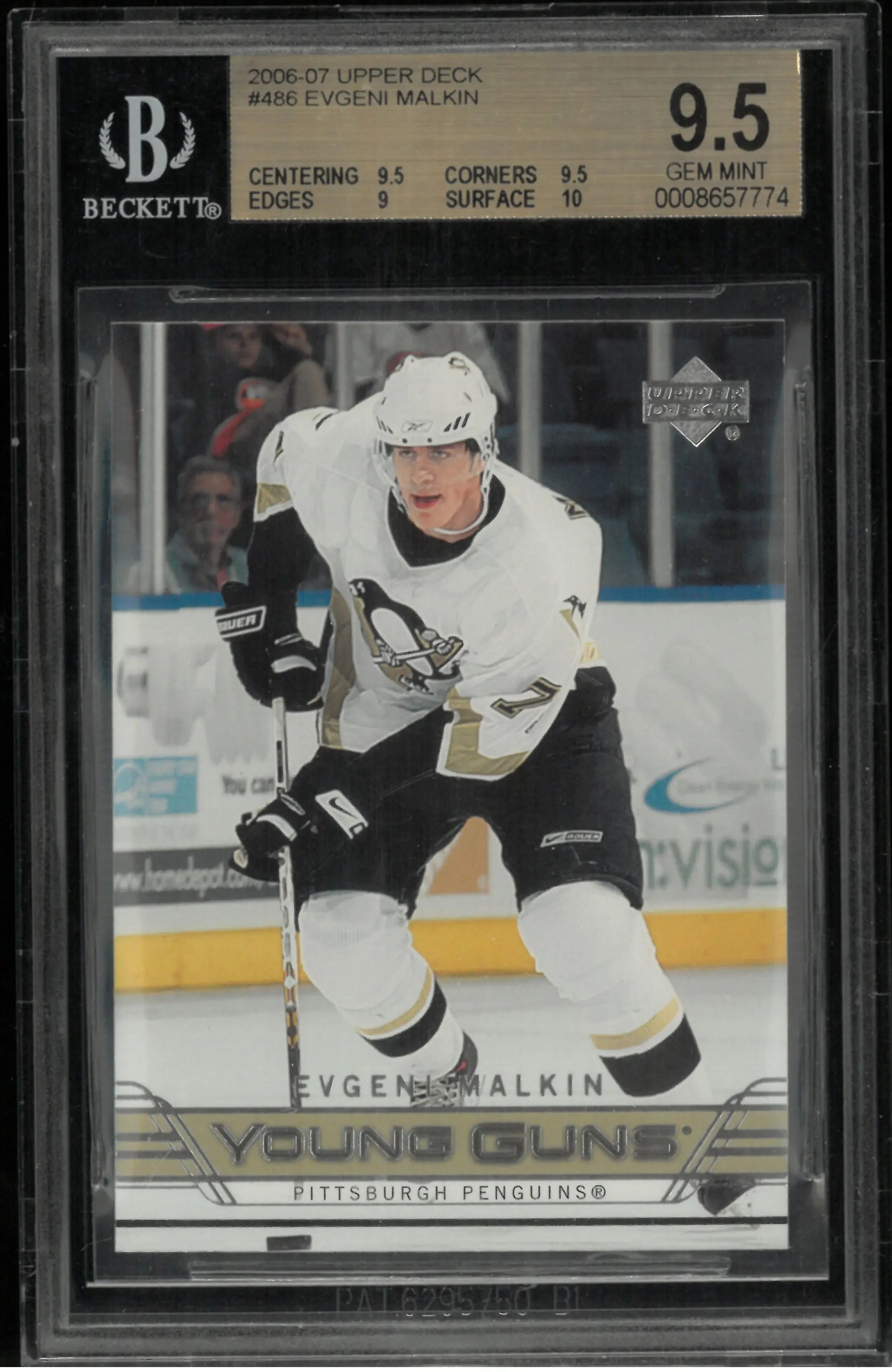 2006-07 Upper Deck Series 2 Young Guns Rookie Evgeni Malkin RC BGS 9.5 