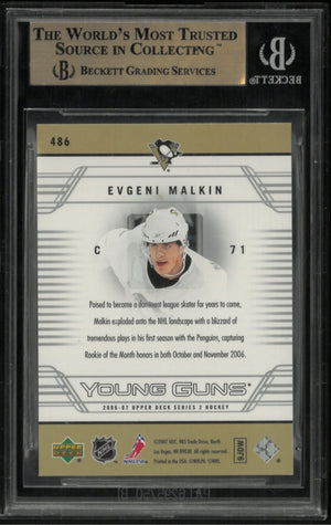 2006-07 Upper Deck Series 2 Young Guns Rookie Evgeni Malkin RC BGS 9.5 