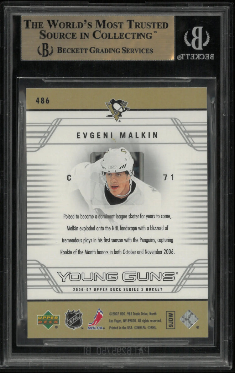 2006-07 Upper Deck Series 2 Young Guns Rookie Evgeni Malkin RC BGS 9.5 