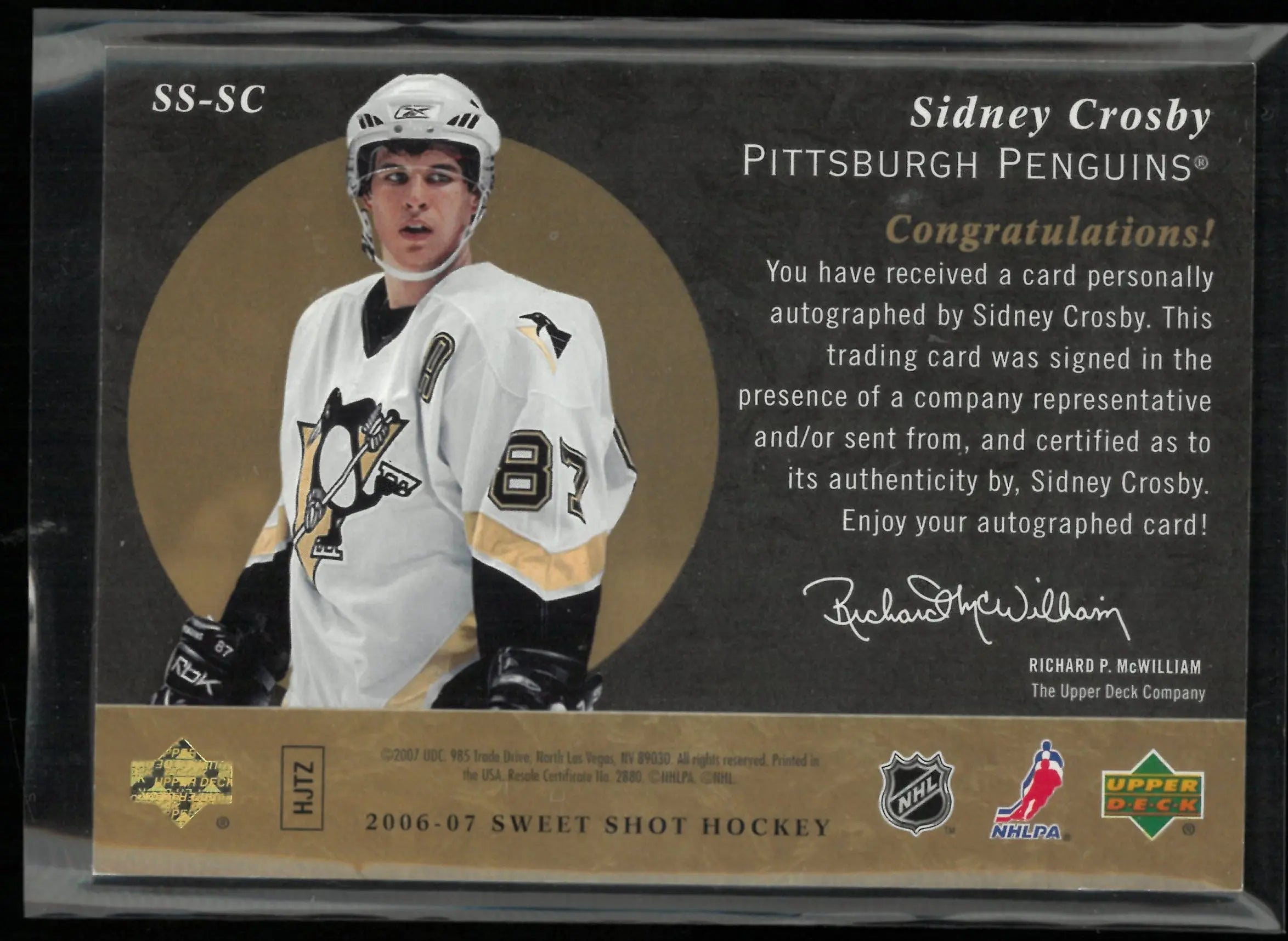 2006-07 Upper Deck Sweet Shot Signature Shots Sidney Crosby Autograph 