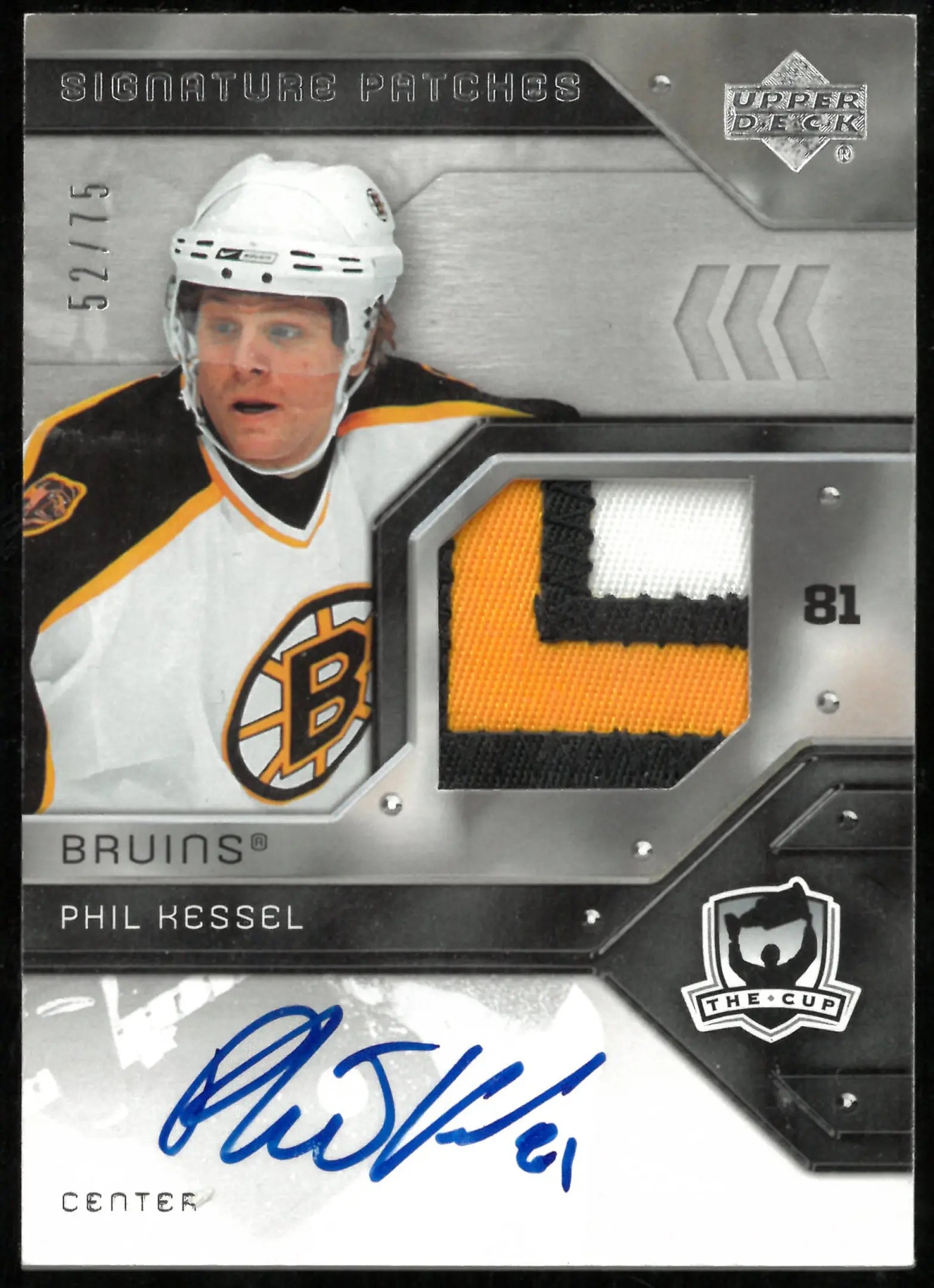 2006-07 Upper Deck The Cup Signature Rookie Patch Auto Phil Kessel /75