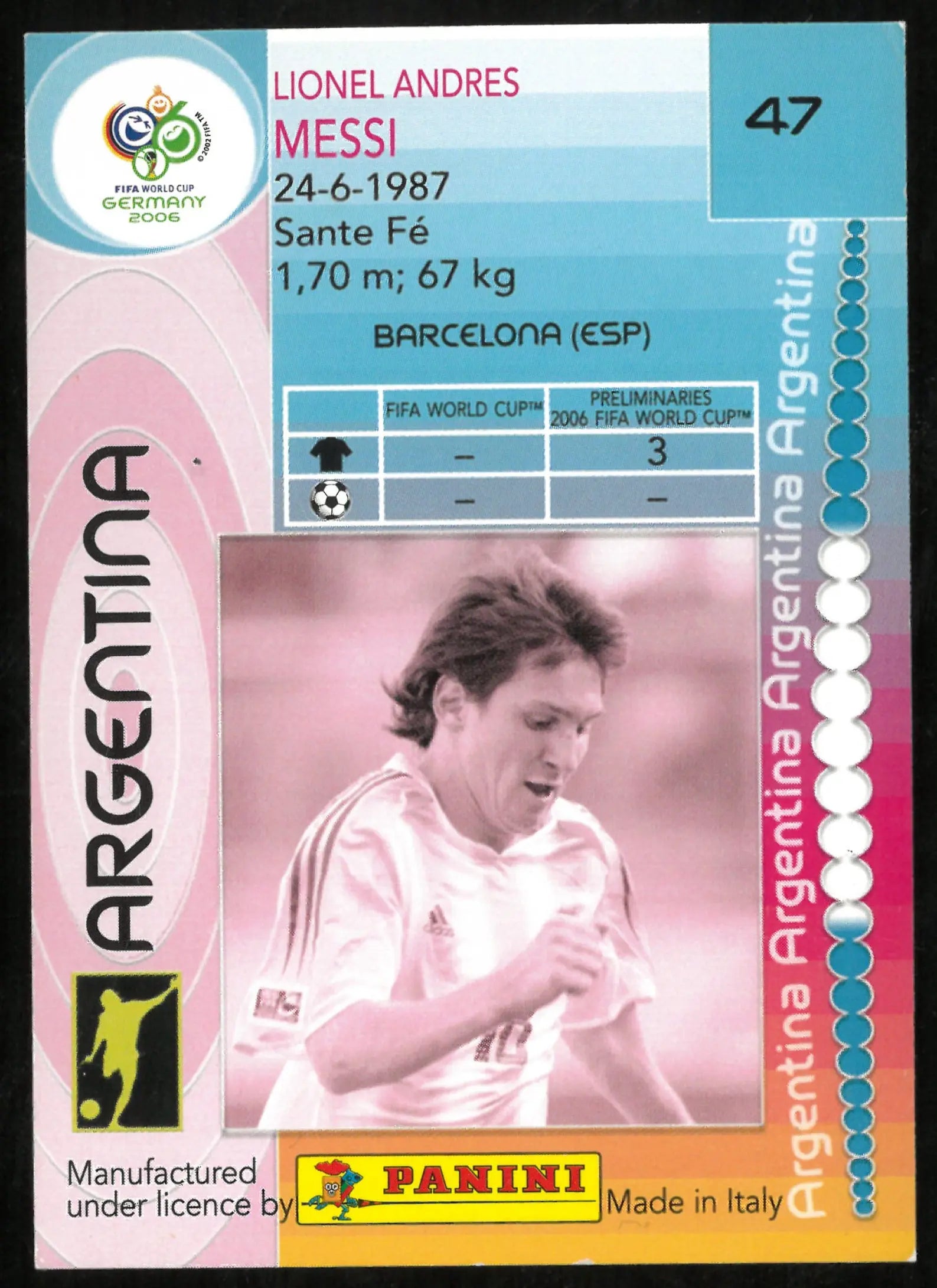 2006 Panini FIFA World Cup Lionel Andres Messi 