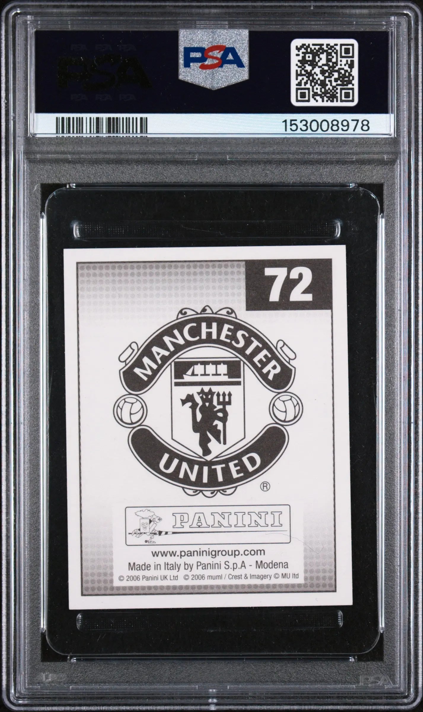 2006 Panini Manchester United Sticker Cristiano Ronaldo Sticker PSA 9 
