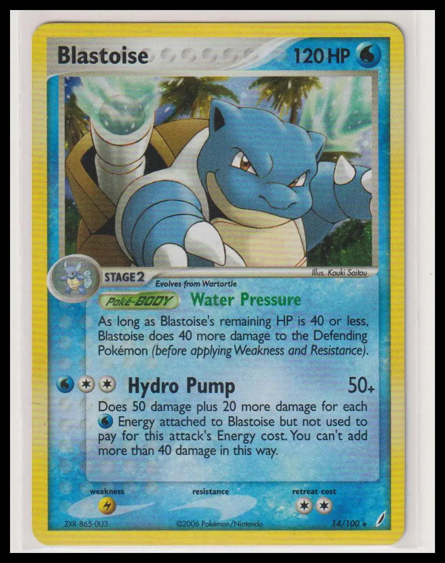 2006 Pokemon EX Crystal Guardians Blastoise 14/100 LP 