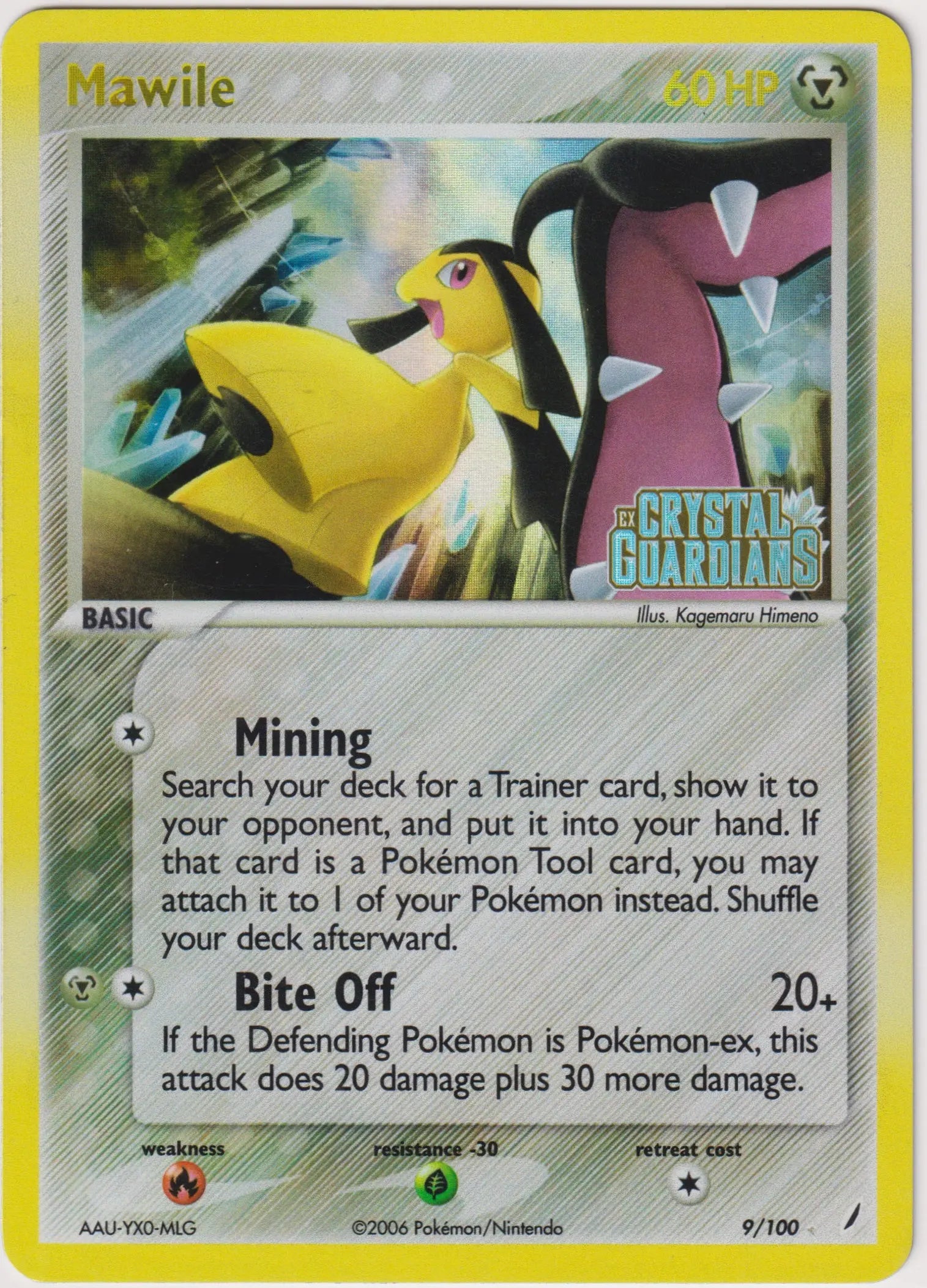 2006 Pokemon EX Crystal Guardians Stamp Mawile Holo Rare 9/100 