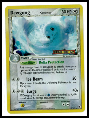2006 Pokemon EX Dragon Frontiers Dewgong Reverse Holo 15/101 LP 