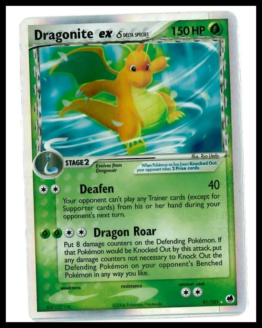 2006 Pokemon EX Dragon Frontiers Dragonite ex 91/101 MP 