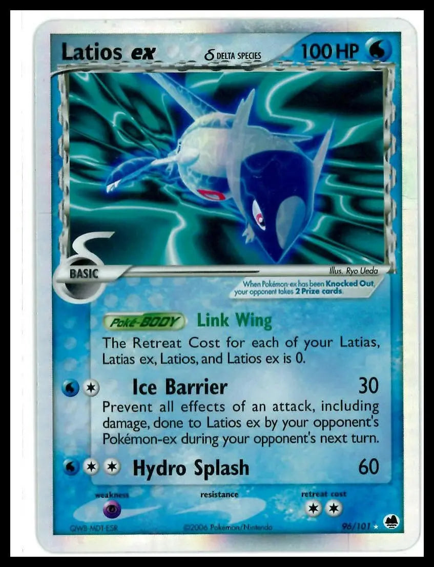 2006 Pokemon EX Dragon Frontiers Latios ex 96/101 Creased 