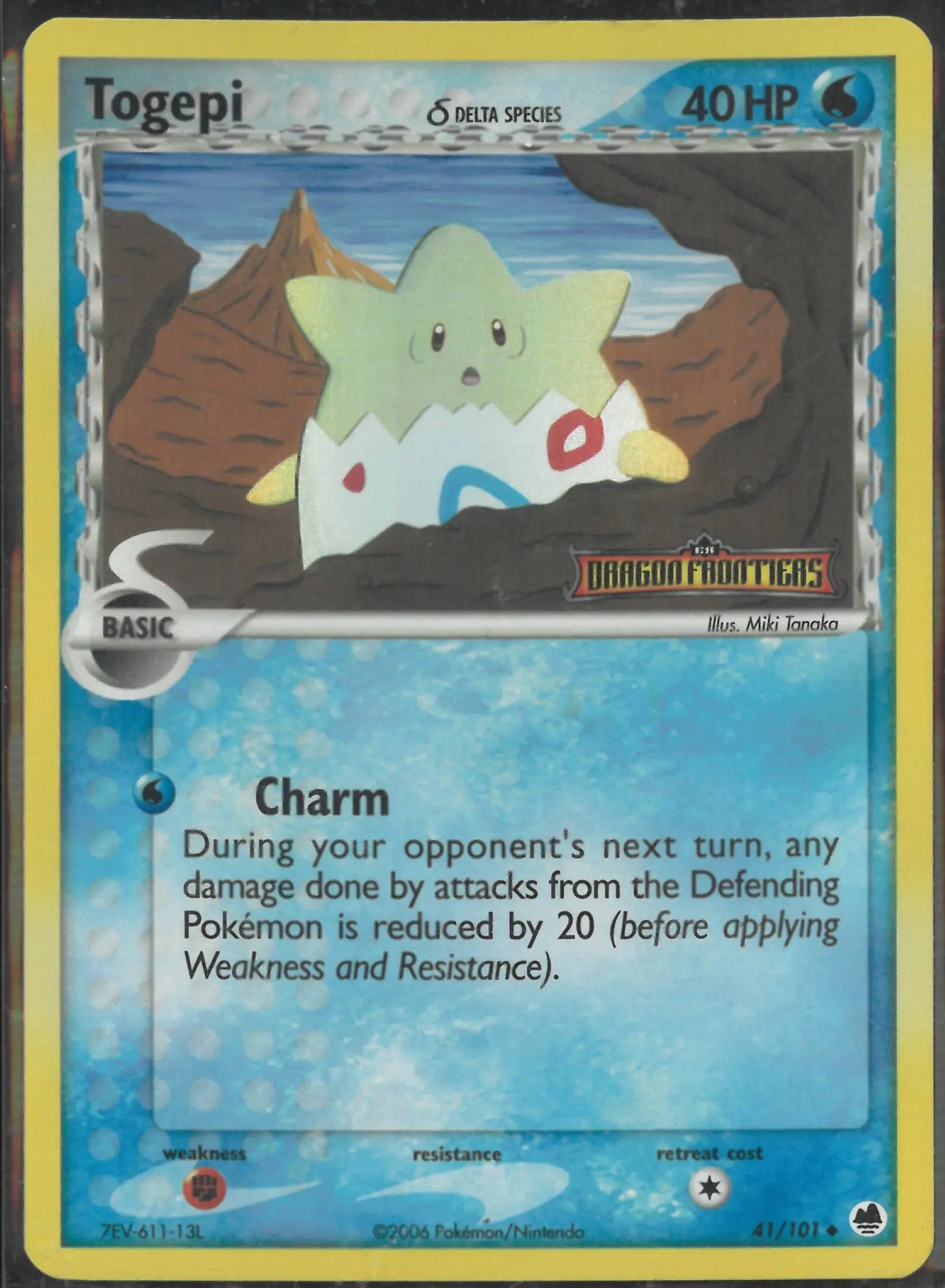 2006 Pokemon EX Dragon Frontiers Reverse Holofoil Delta Species Togepi 41/101 