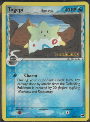 2006 Pokemon EX Dragon Frontiers Reverse Holofoil Delta Species Togepi 41/101 