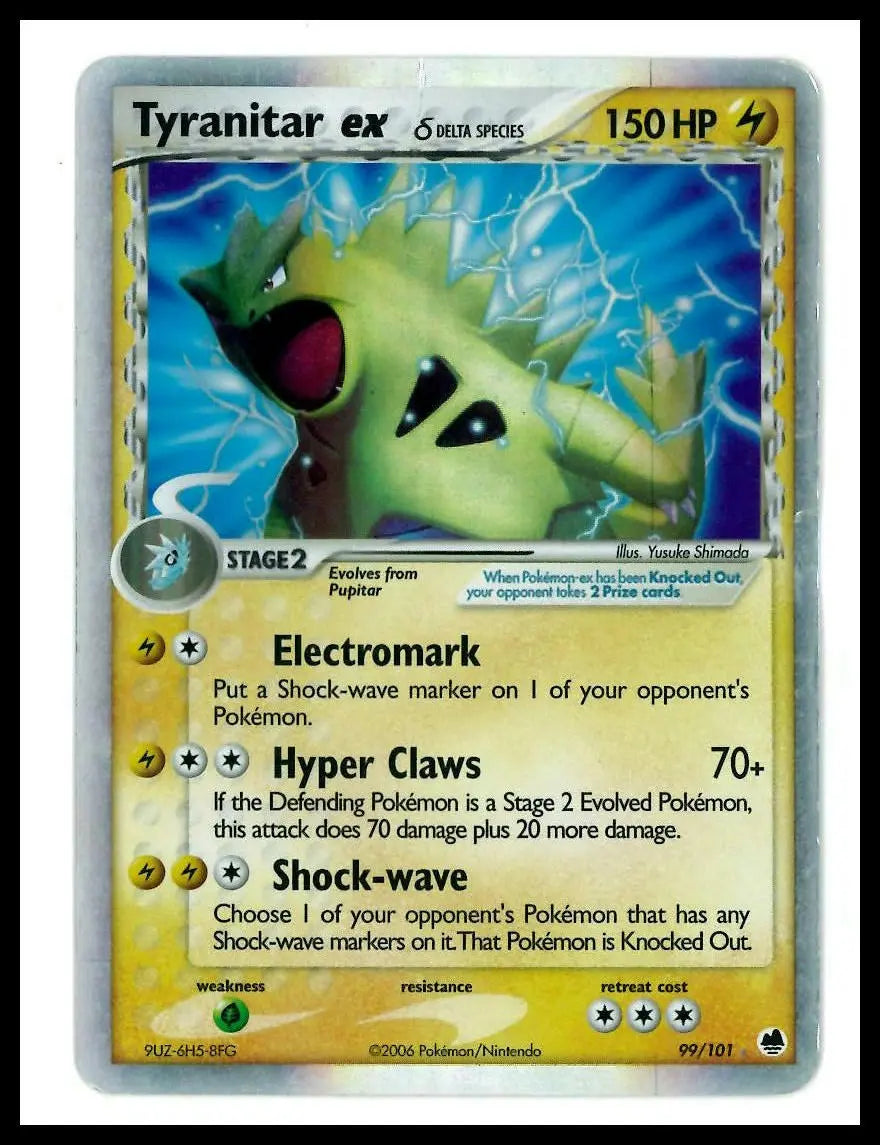 2006 Pokemon EX Dragon Frontiers Tyranitar ex Delta Species 99/101 MP 