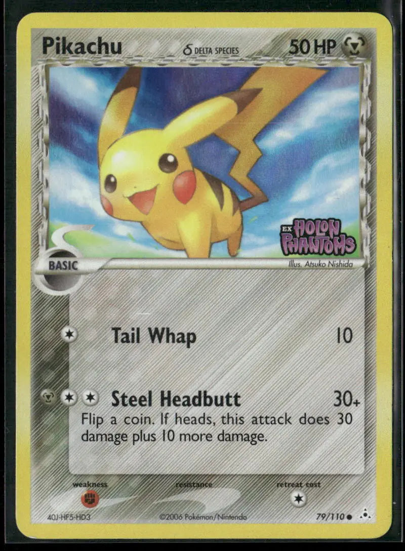 2006 Pokemon EX Holon Phantoms Reverse Holofoil Delta Species Pikachu 79/110 MP 