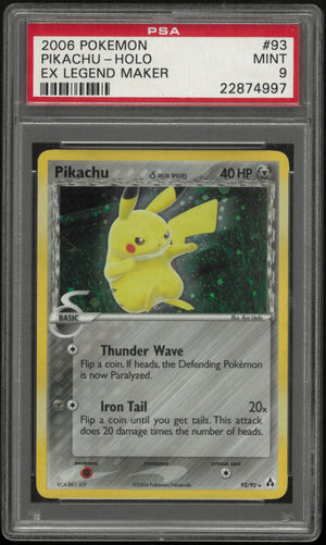 2006 Pokemon EX Legend Maker Pikachu Holo Legend Maker PSA 9 #93 