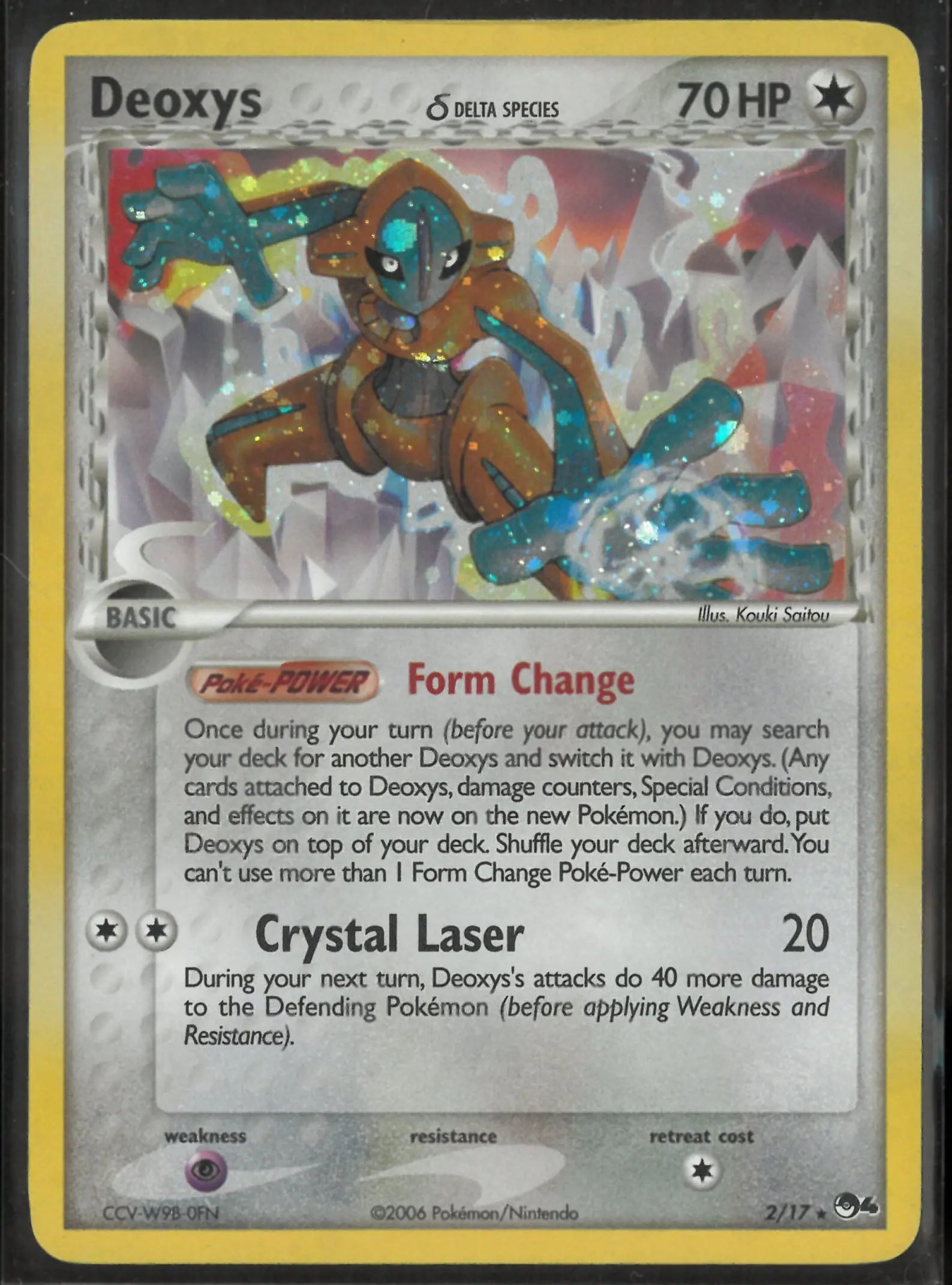 2006 Pokemon POP Series 4 Holofoil Delta Species Deoxys 2/17 