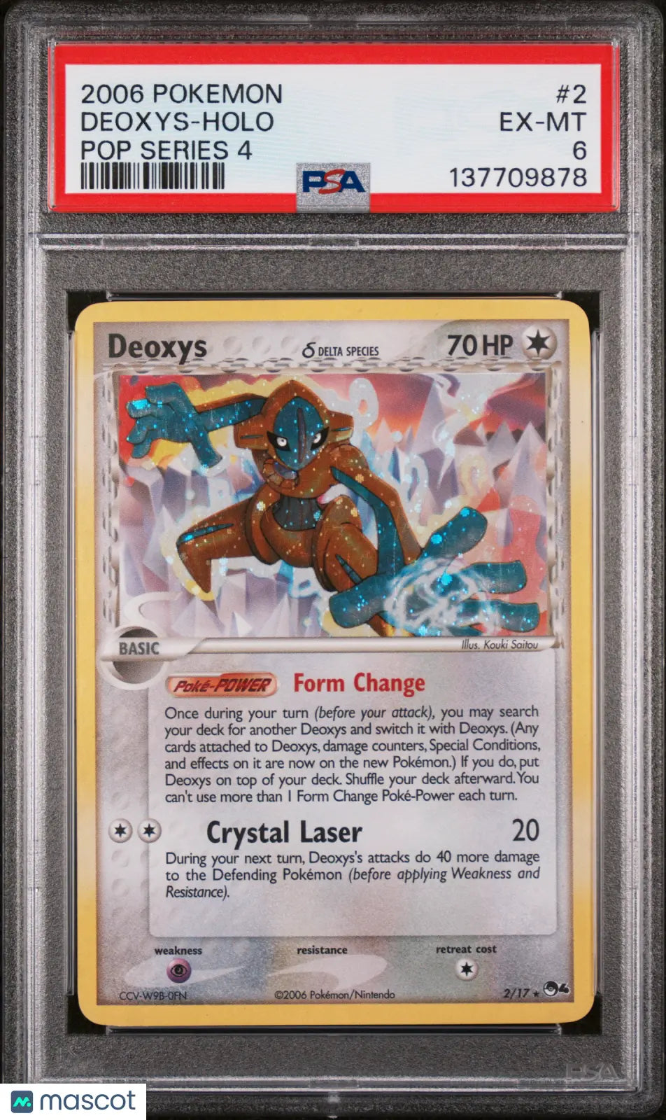 2006 Pokemon Pop Series 4 Deoxys Holo Pop Series 4 PSA 6 2/17 