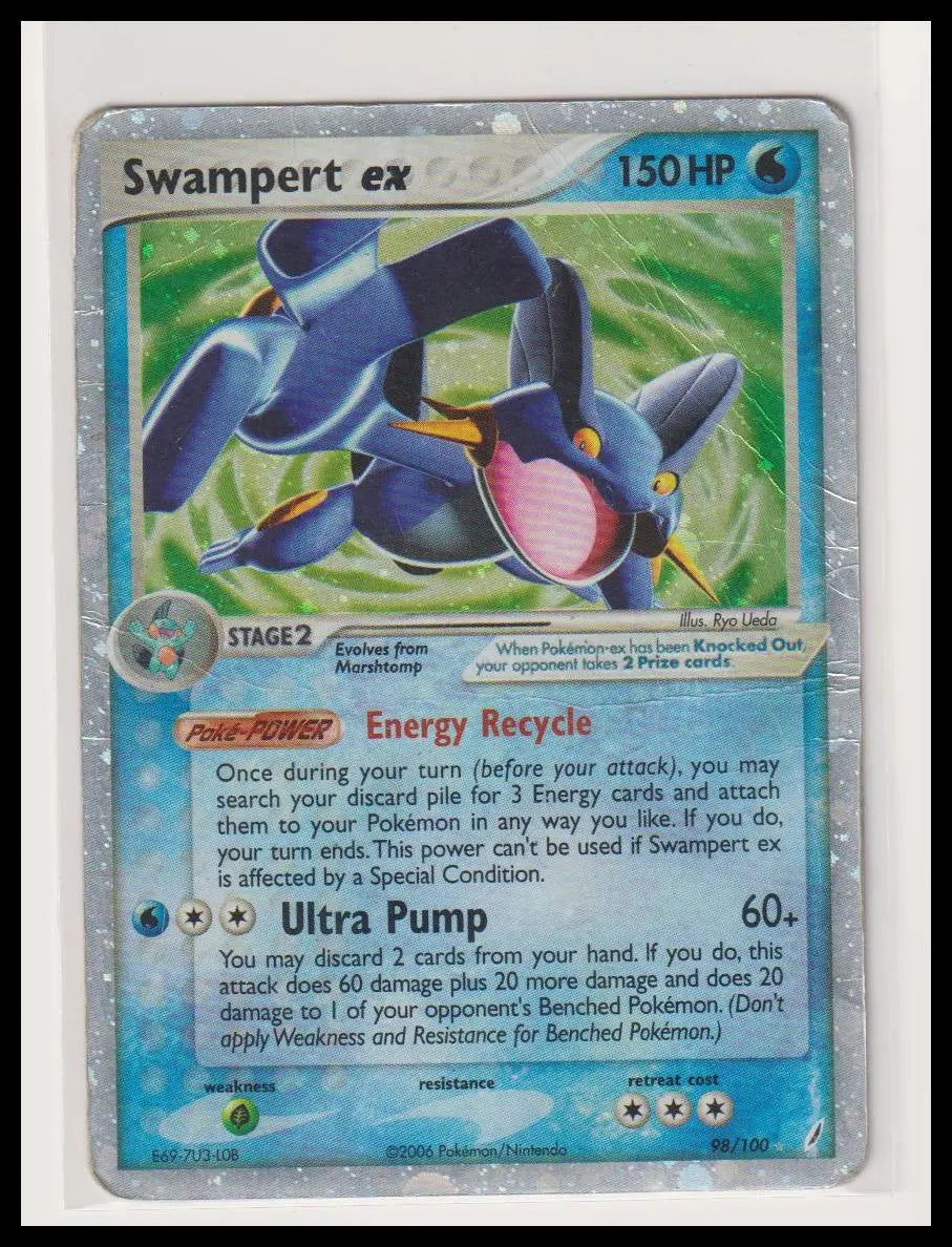 2006 Pokemon ex Crystal Guardians Swampert ex 98/100 DMG 