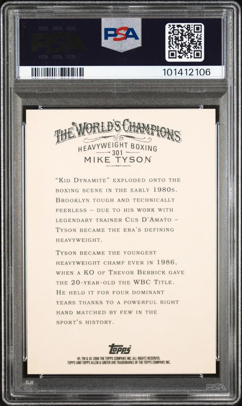 2006 Topps Allen & Ginter Mike Tyson The World's Champions PSA 10 