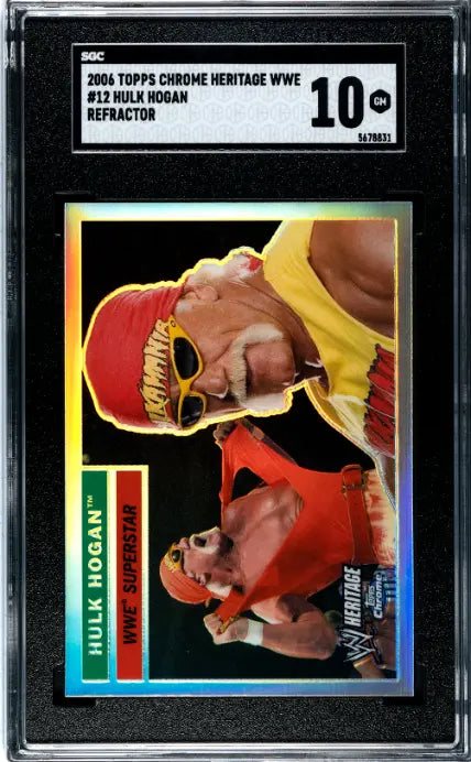 2006 Topps Chrome WWE Heritage Hulk Hogan Refractor SGC 10 