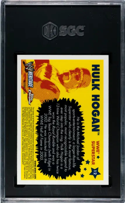 2006 Topps Chrome WWE Heritage Hulk Hogan Refractor SGC 10 