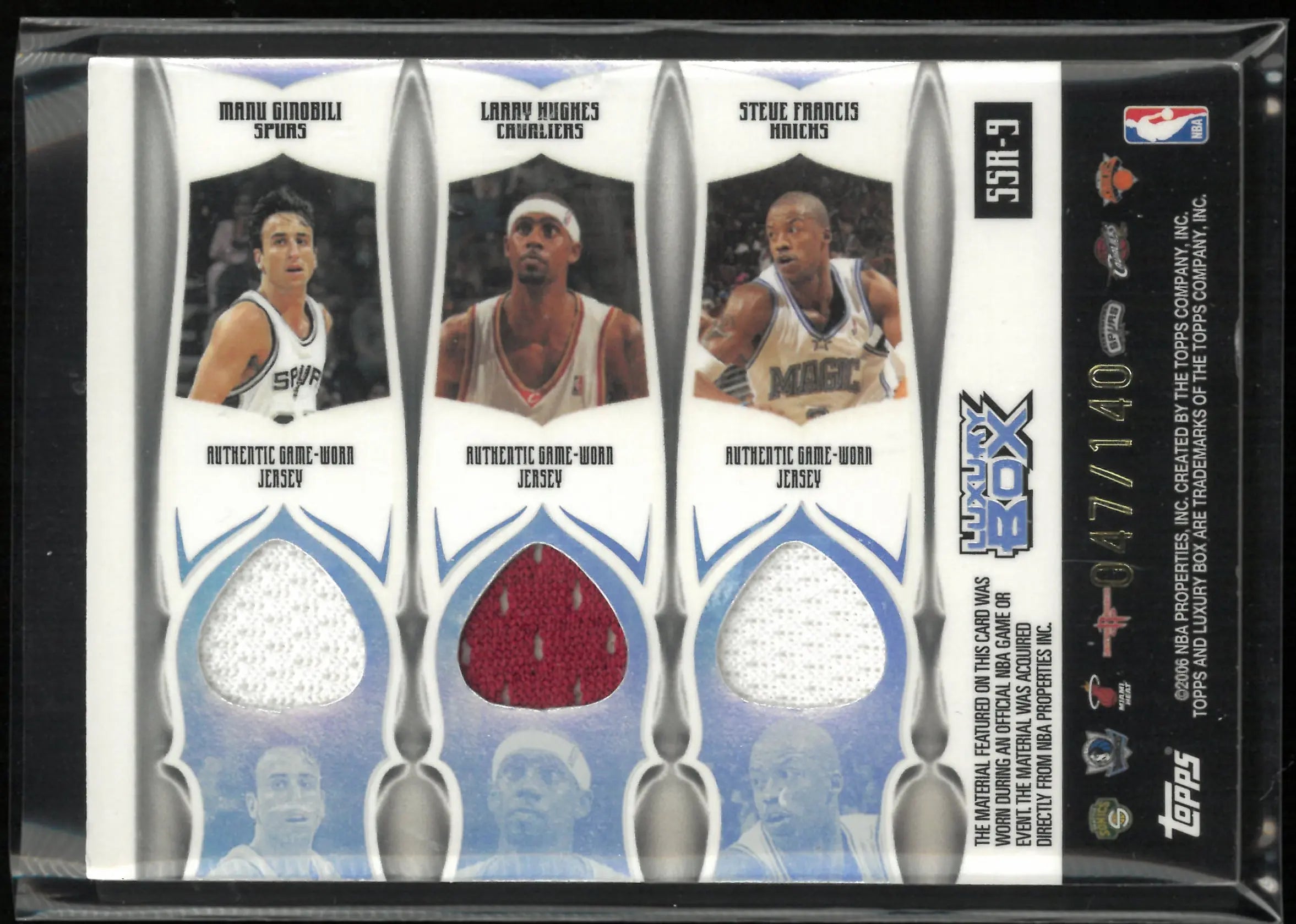 2006 Topps Luxury Box 7 Patch Allen/Dirk/D.Wade/Yao/Ginobili/Hughes/Francis /140 