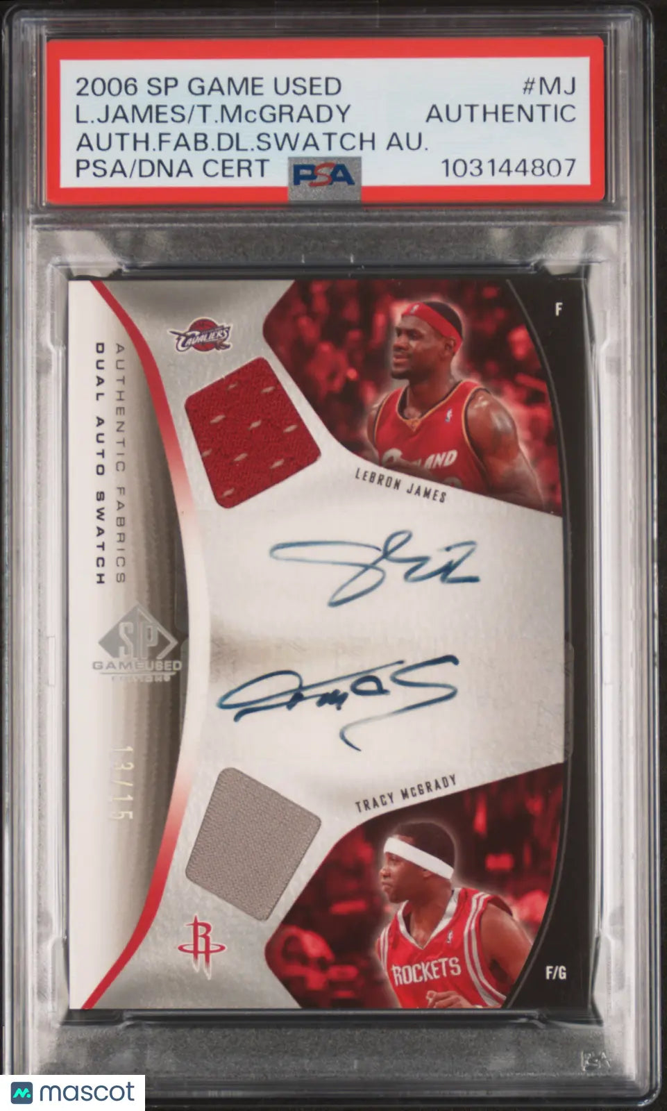2006 UD SPGU Authentic Fabric Dual Swatch Autos McGrady James PSA Authentic  /15 
