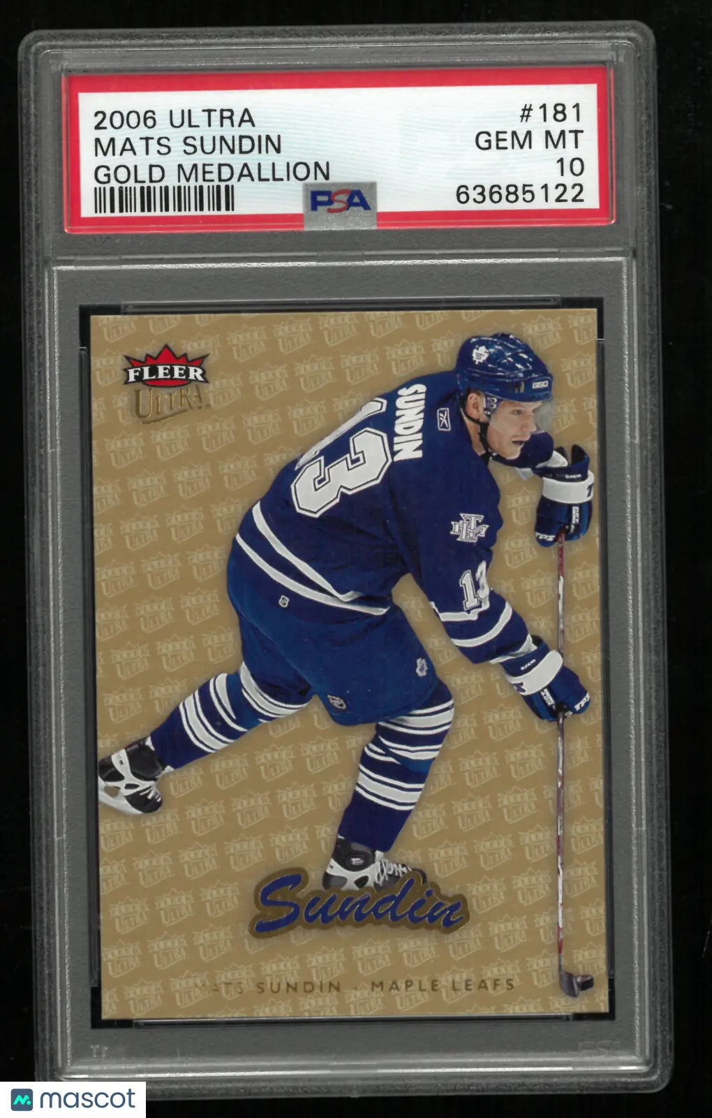 2006 Ultra Mats Sundin #181 Gold Medallion PSA 10 