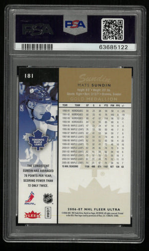 2006 Ultra Mats Sundin #181 Gold Medallion PSA 10 