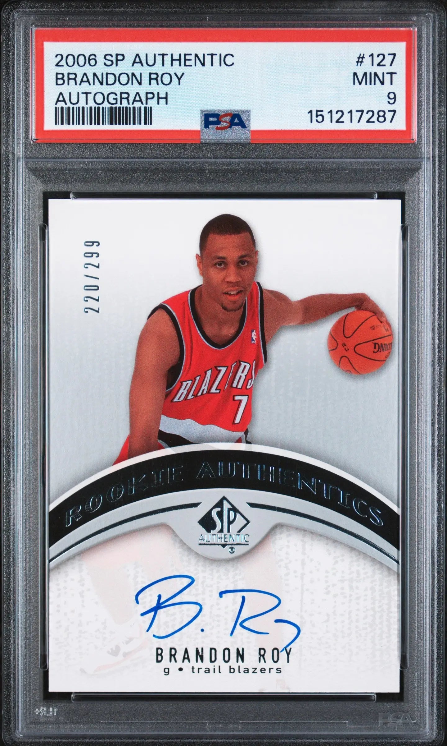 2006 Upper Deck SP Authentic Autograph Rookie Brandon Roy Auto /299 RC PSA 9 