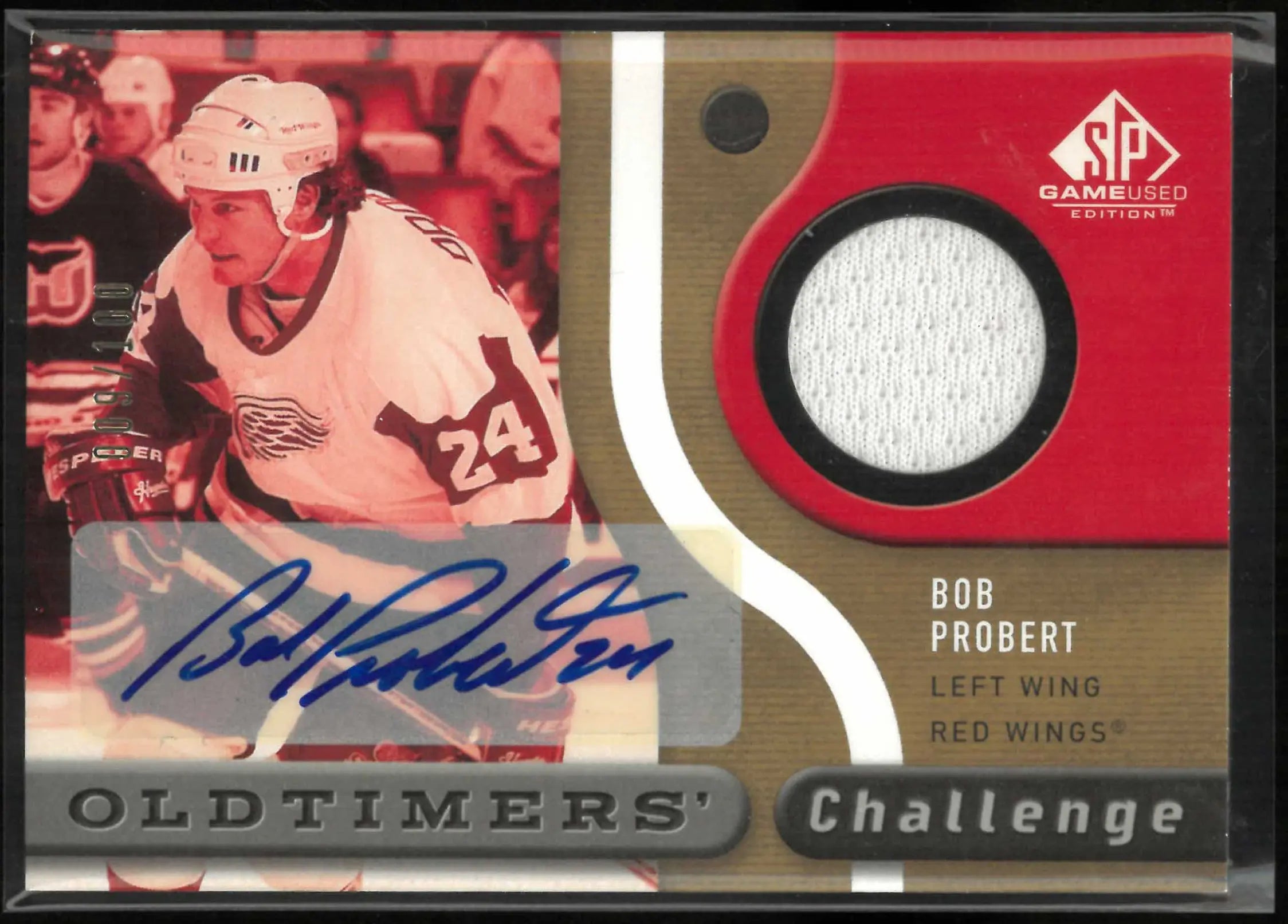 2006 Upper Deck SP Game Used Oldtimer Challenge Autograph Patch Bob Probert Auto 