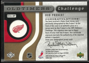 2006 Upper Deck SP Game Used Oldtimer Challenge Autograph Patch Bob Probert Auto 