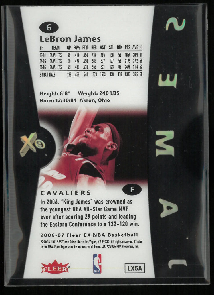 2007-07 Fleer EX NBA LeBron James 