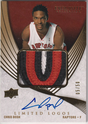 2007-08 UD Exquisite Collection Limited Logos Autograph Patch Chris Bosh Auto /50 
