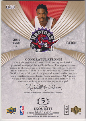 2007-08 UD Exquisite Collection Limited Logos Autograph Patch Chris Bosh Auto /50 