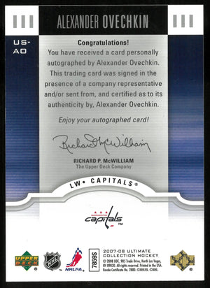 2007-08 UD Ultimate Col. Hockey Alexander Ovechkin Auto Autograph 