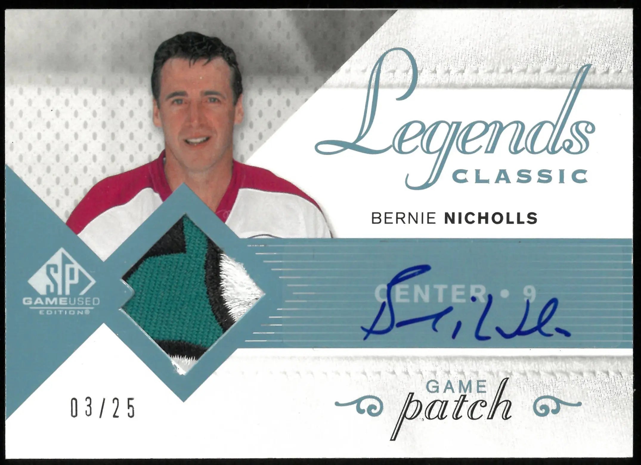 2007-08 UD Ultimate Collection Bernie Nicholls Legends Classic Patch Auto /25 
