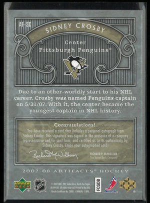 2007-08 Upper Deck Artifacts Auto-Facts Sidney Crosby Auto 