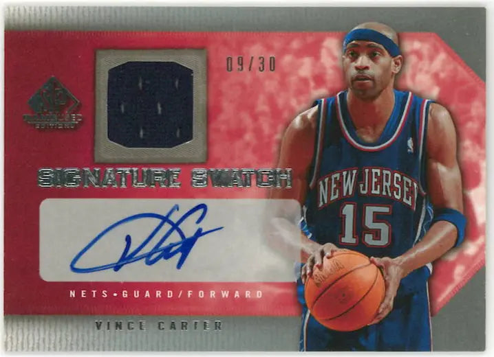 2007-08 Upper Deck SP Game Used Patch Autograph Vince Carter Auto /30 