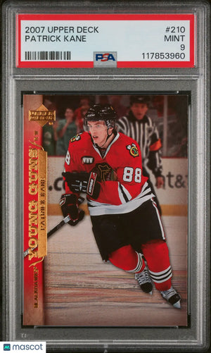 2007-08 Upper Deck Series 1 Young Guns RC Patrick Kane #210 PSA 9 