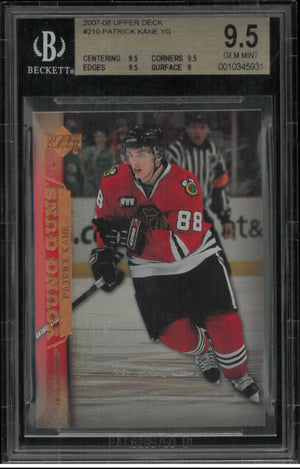 2007/08 Upper Deck Series 1 Young Guns Rookie Patrick Kane RC BGS 9.5 