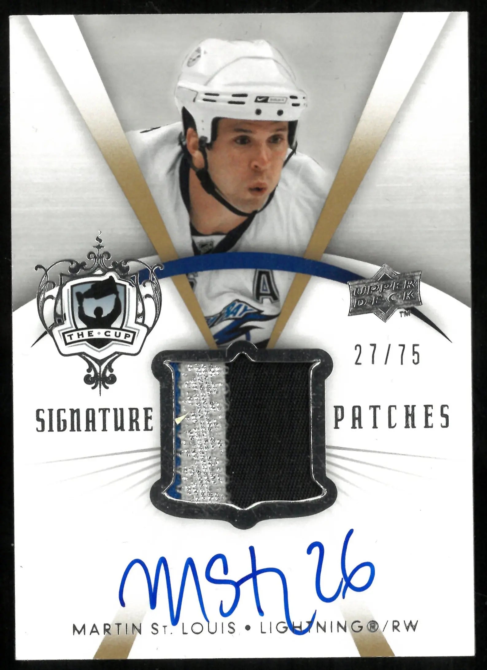 2007-08 Upper Deck The Cup Signature Patch Auto Martin St. Louis /75 