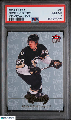 2007 FleerUltra Sidney Crosby Ice Medallion /100 PSA 8 