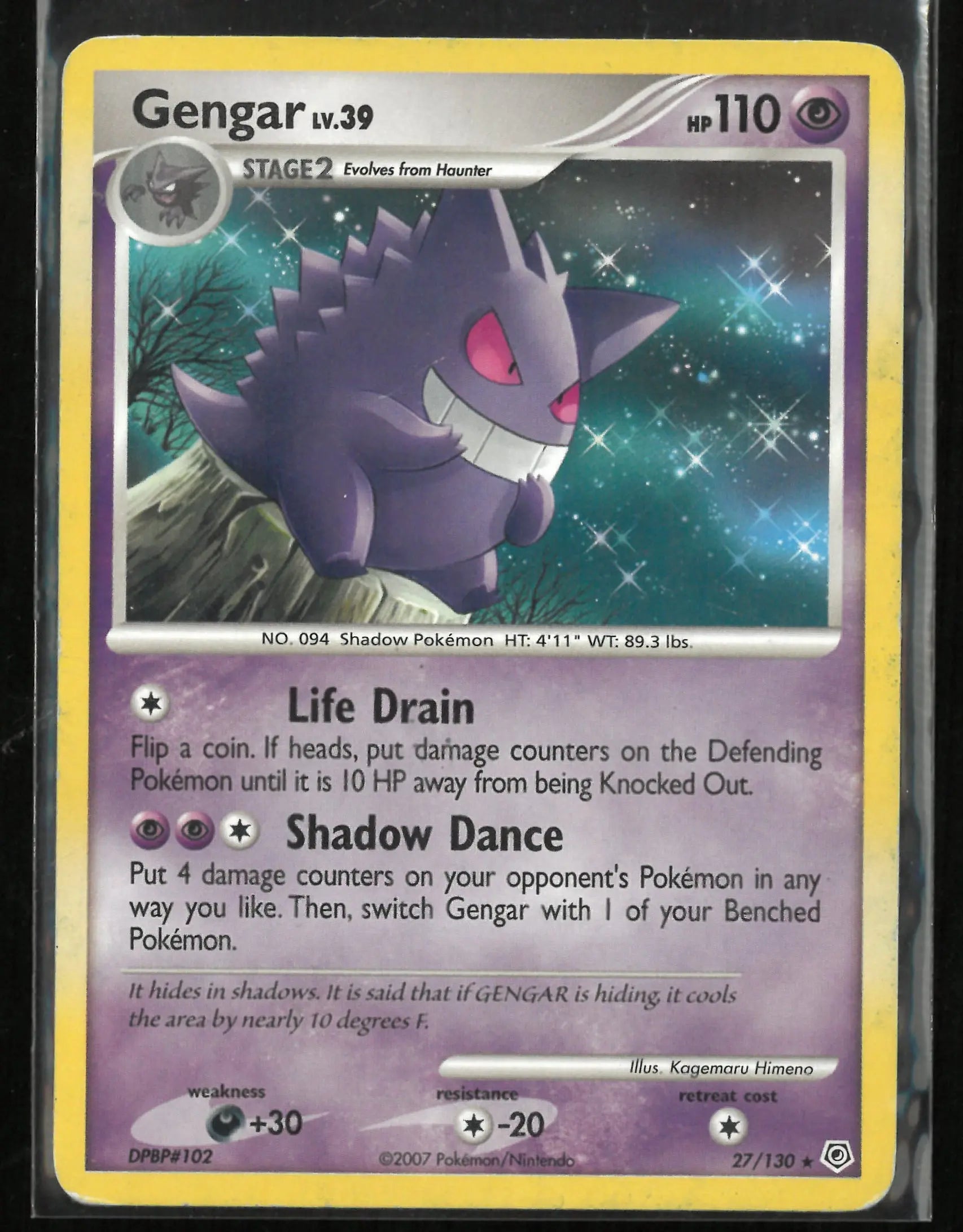 2007 Pokemon Diamond & Pearl Gengar Rare 27/130 LP 