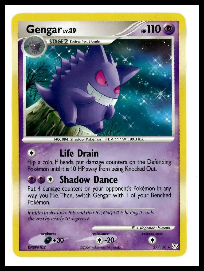 2007 Pokemon Diamond and Pearl Gengar 27/130 LP 