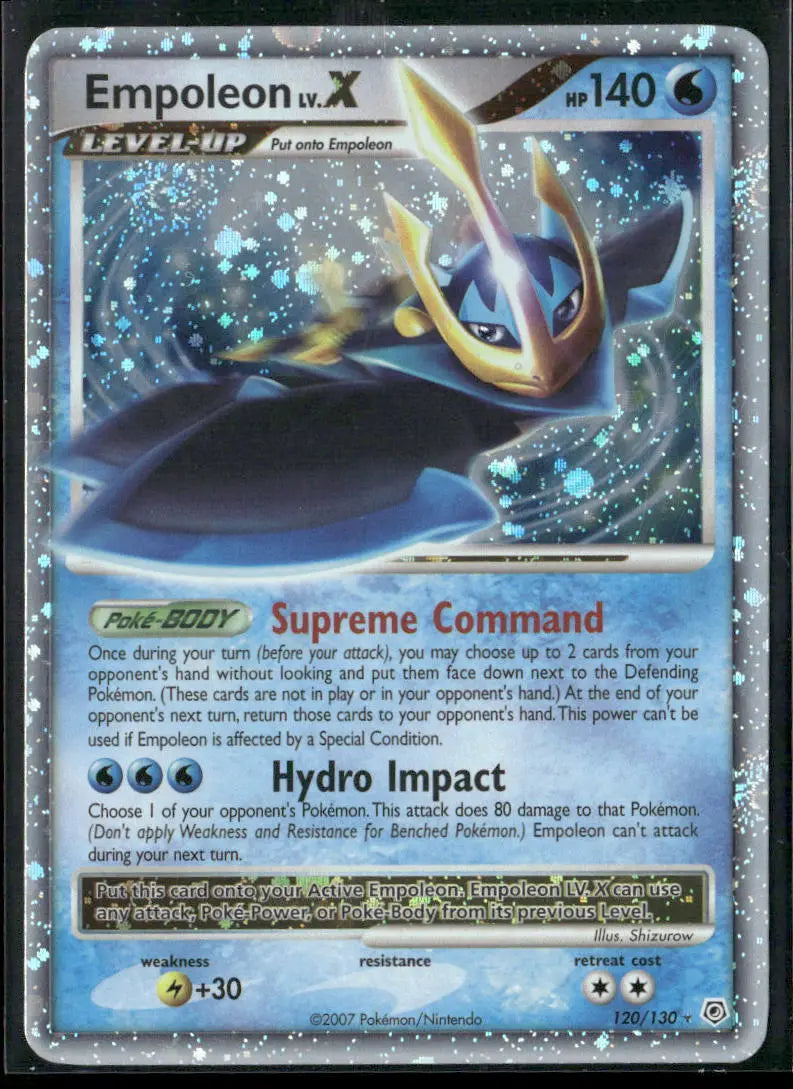 2007 Pokemon Diamond and Pearl Ultra Rare Empoleon Lv.X 120/130 MP 