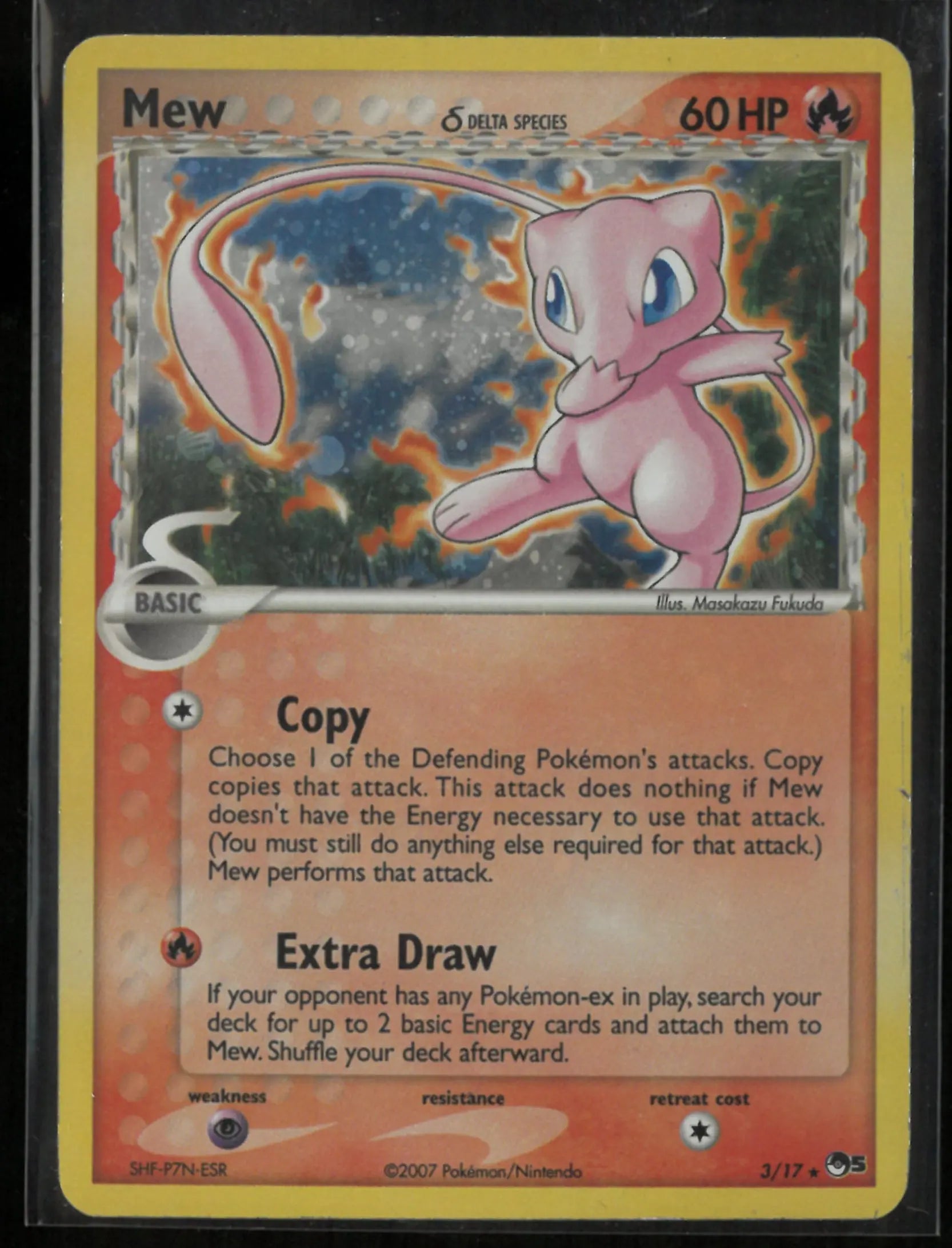 2007 Pokemon Mew Delta Species 3/17 Holo Bleed Swirl 